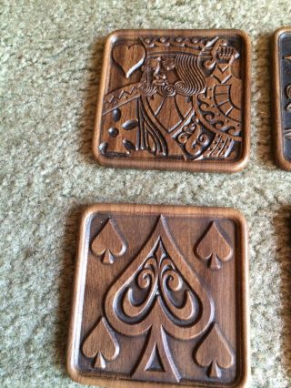 Set of 6 Vintage Playing Cards Rubber Coasters 4