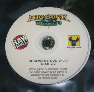 Big Buck Hunter World Raw Thrills Recovery Disk Dvd Set V1.  17