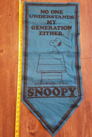 1971 Vintage Snoopy Banner Shultz United Features Syndicate Inc
