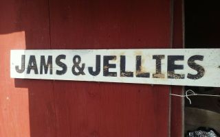 Vintage Wooden Produce Sign Vegetable Stand Jams & Jellies