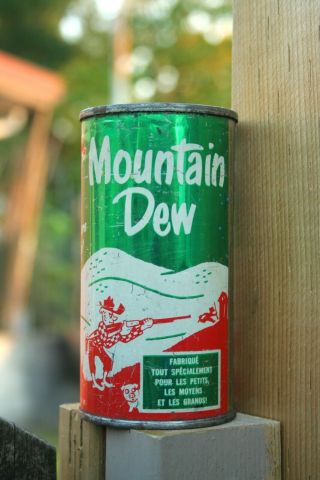 Mountain Dew Hillbilly 1966 Vintage Steel 10 Oz Canadian Soda Can