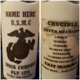 Crucible Candle Usmc Marines Led Wax Candled Personalized