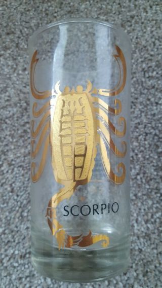 Set Of 6 Zodiac Gold Etched Drinking Tumbler Glasses Astrology Horoscope Signs