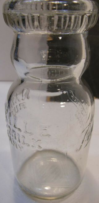 VINTAGE EMBOSSED GLASS CREAM - TOP 1/2 PINT BOTTLE NASHVILLE PURE MILK CO 4