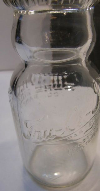 VINTAGE EMBOSSED GLASS CREAM - TOP 1/2 PINT BOTTLE NASHVILLE PURE MILK CO 5
