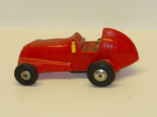 Vintage Plastic Marx Open Wheel Wind Up Race Car,  Red Gc1