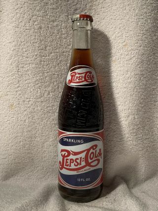 Full 12oz Pepsi - Cola Double Dot R/w/b Acl Soda Bottle Columbia,  S.  C.