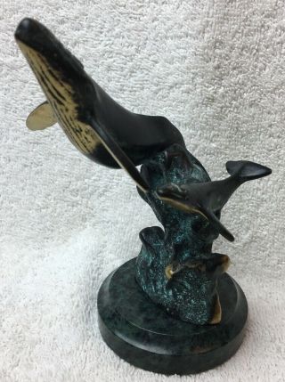 Spi Whale Calf Brass Sculpture Sea Life Statue Fish Aquatic San Pacific Int 