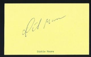 Dickie Moore Signed Autograph 3 " X 5 " Card Little Rascals