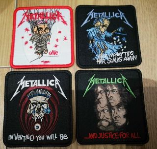 Metallica And Justice For All Deluxe Set Of 4 Battle Jacket Patches Price