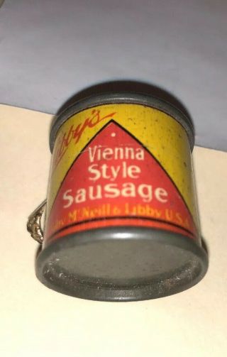 1930 ' s Libby ' s Miniature Salesman Sample Doll Toy Tin LItho Food Vienna Sausages 2