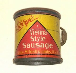 1930 ' s Libby ' s Miniature Salesman Sample Doll Toy Tin LItho Food Vienna Sausages 3
