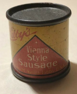 1930 ' s Libby ' s Miniature Salesman Sample Doll Toy Tin LItho Food Vienna Sausages 5