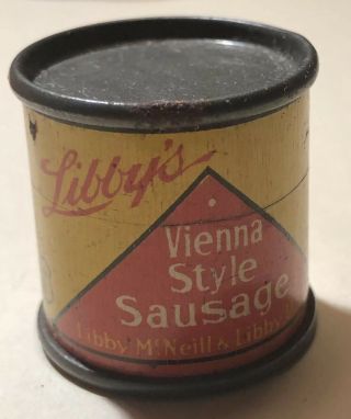 1930 ' s Libby ' s Miniature Salesman Sample Doll Toy Tin LItho Food Vienna Sausages 7