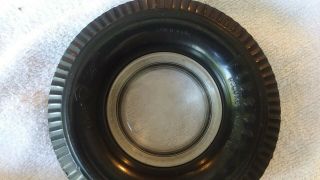 Vintage Firestone Deluxe Champion Gum Dipped Ashtray Tire Advertising Etched
