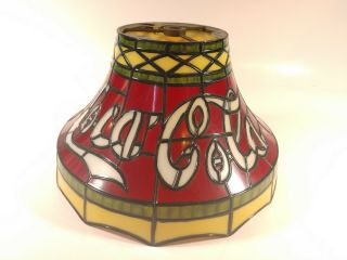 Vintage Coca Cola Plastic Tiffany Stained Glass Style Lamp Shade 10.  5 " X 7 "