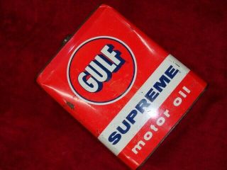 Vintage Gulf Oil Can - Supreme Oil 2 Gallon