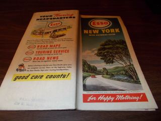 1947 Esso York Vintage Road Map / Great Cover Graphics