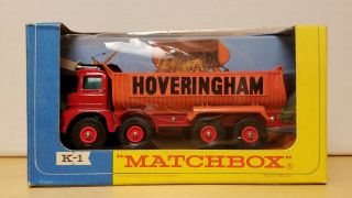 Matchbox Lesney King Size Hoveringham Tipper Truck No.  K - 1 Mib Old Stock