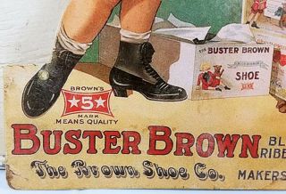 BUSTER BROWN BLUE RIBBON SHOES GIRL WITH PUPPY DOG HEAVY DUTY METAL ADV SIGN 7