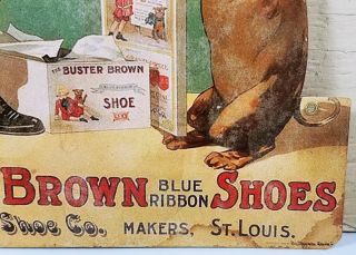 BUSTER BROWN BLUE RIBBON SHOES GIRL WITH PUPPY DOG HEAVY DUTY METAL ADV SIGN 8