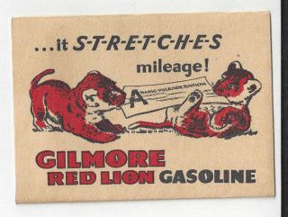 Vtg Gilmore Red Lion Oil & Gas Mileage Record Ad