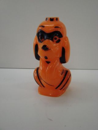 Rare 1950s Halloween Rosbro Dog W/ Mask Lollipop Holder While Candy Container
