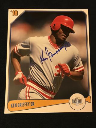 Ken Griffey Sr Signed 8.  5 X 11 Picture Autographed Cincinnati Reds