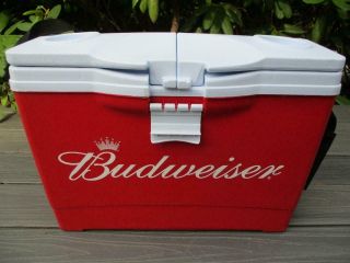 Rubbermaid 13 Qt.  Red Budweiser Slim Beer Cooler 12.  5 - L With Carry Strap