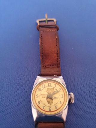 VERY RARE 1949 INGRAHAM PORKY PIG CHARACTER WATCH EXAMPLE 3