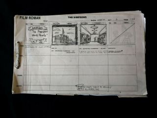 Simpsons Production The President Wore Pearls Storyboard 57 Pgs