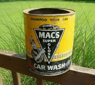 Rare Vintage 1950s Oil Gas Tin 1 Gallon Size - Mac 