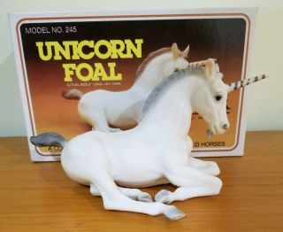Vintage 1980s Breyer Lying Down Unicorn Foal 245 With Box