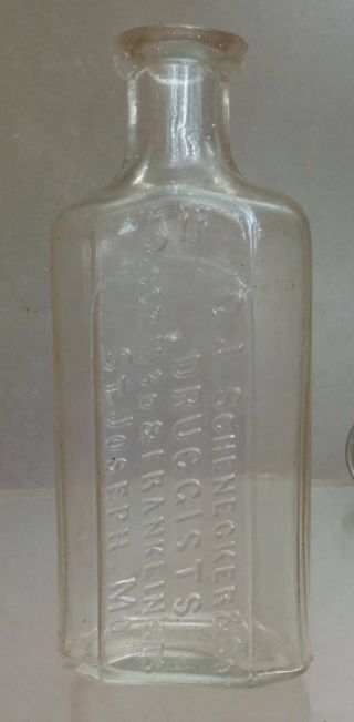 Missouri Drug Store Bottle - C.  J.  Schenecker - Saint Joseph - 1890s
