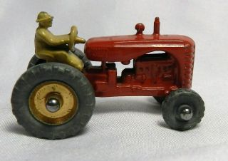 Vtg Miniature Diecast Toy Lesney Matchbox Massey Harris Tractor 4 Metal Wheel