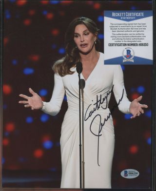 Caitlyn Bruce Jenner Signed 8x10 Photo Autographed Auto Beckett Bas 1