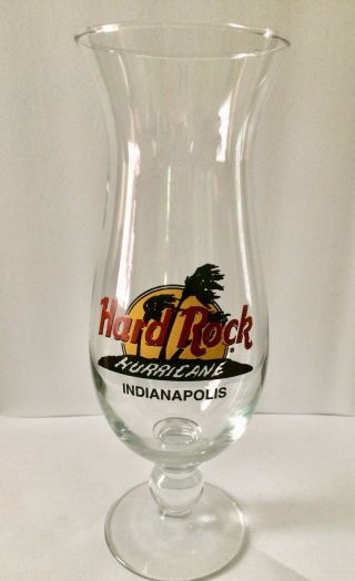 Hard Rock Cafe Indianapolis Hurricane Glass Classic Logo (9.  25 " Tall)