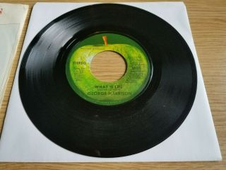 The Beatles George Harrison Apple 45 record WHAT IS LIFE,  1971 picture sleeve 3