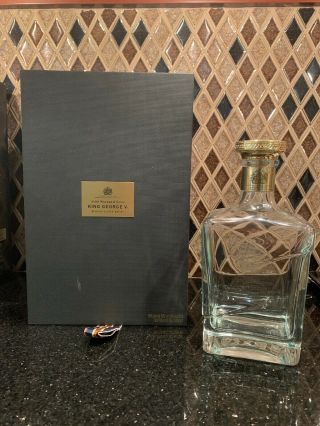 John Walker & Sons King George V Scotch Whiskey Empty Bottle And Case W/ Paper