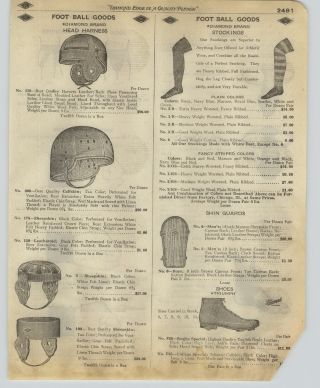 1918 Paper Ad Vintage Head Harness Football Helmet Rare Nose Mask Jock Straps