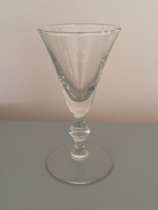 6 Clear Glass Fluted Stemmed Cordial/dessert Glasses - 5 " Tall Holds 2 Fl Oz
