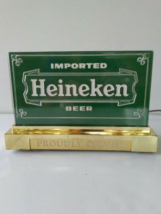 Vintage Heineken Holland BEER Lighted cash register topper sign Bar Top/Shelf 2