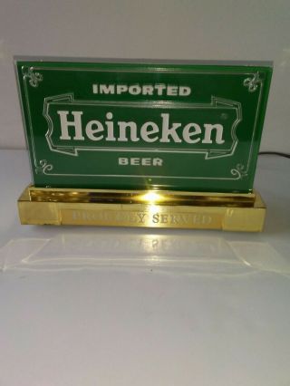 Vintage Heineken Holland BEER Lighted cash register topper sign Bar Top/Shelf 4
