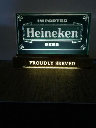 Vintage Heineken Holland BEER Lighted cash register topper sign Bar Top/Shelf 8