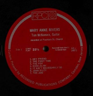Mary Anne Rivers - S/T LP - RPC - SSW Folk VG,  Shrink 2