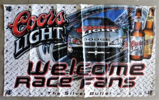 Nascar Coors Light Welcome Race Fans Banner 5ft X 3ft