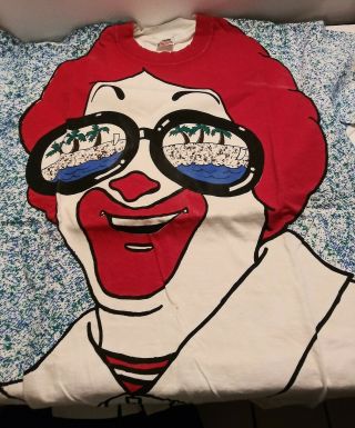 Vintage Mcdonlads Employee Issued Ronald Mcdonald Uniform T - Shirt Xl Unworn
