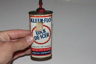 Vintage Kleen Flo Lock De Icer Handy Oiler Oil Tin Can Advertising S7