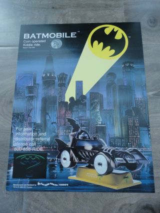 Batmobile Coin Operated Kiddie Ride Arcade Flyer