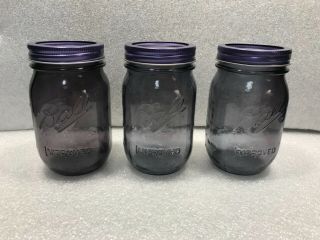 3 Purple Lavender Ball Improved Pint Canning Jars 100 Years Of American Heritage